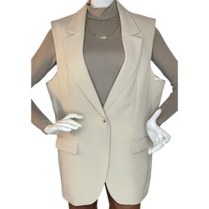 NWT Black Tape Danika Blazer Vest XL Light Sand Capsule Layer